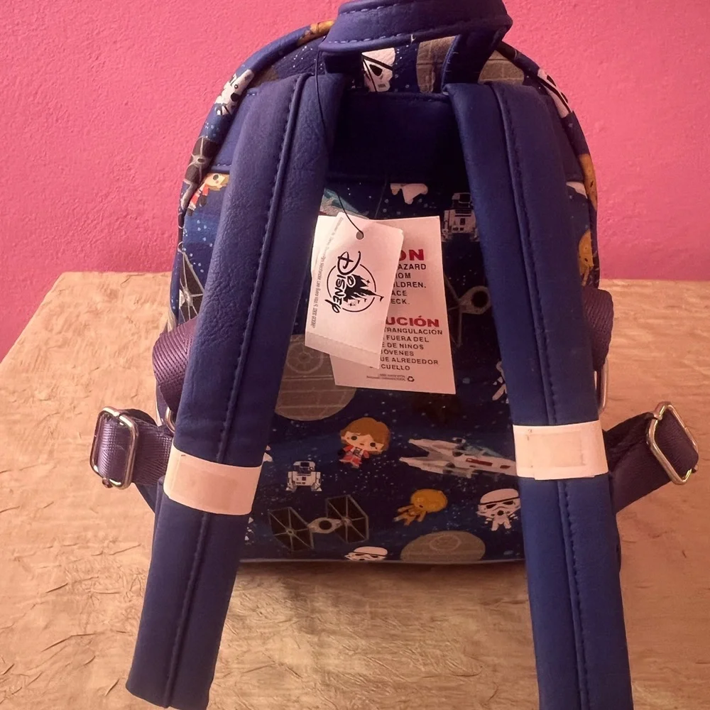 Star Wars Loungefly Chibi AOP Mini Backpack Death Star Disney Parks NWT